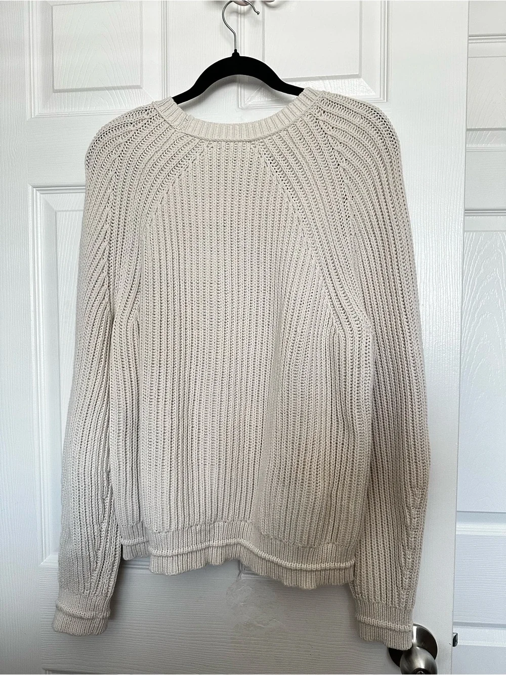 J.Crew 2X Cream Chunky Ribbed Knit Raglan Sweater